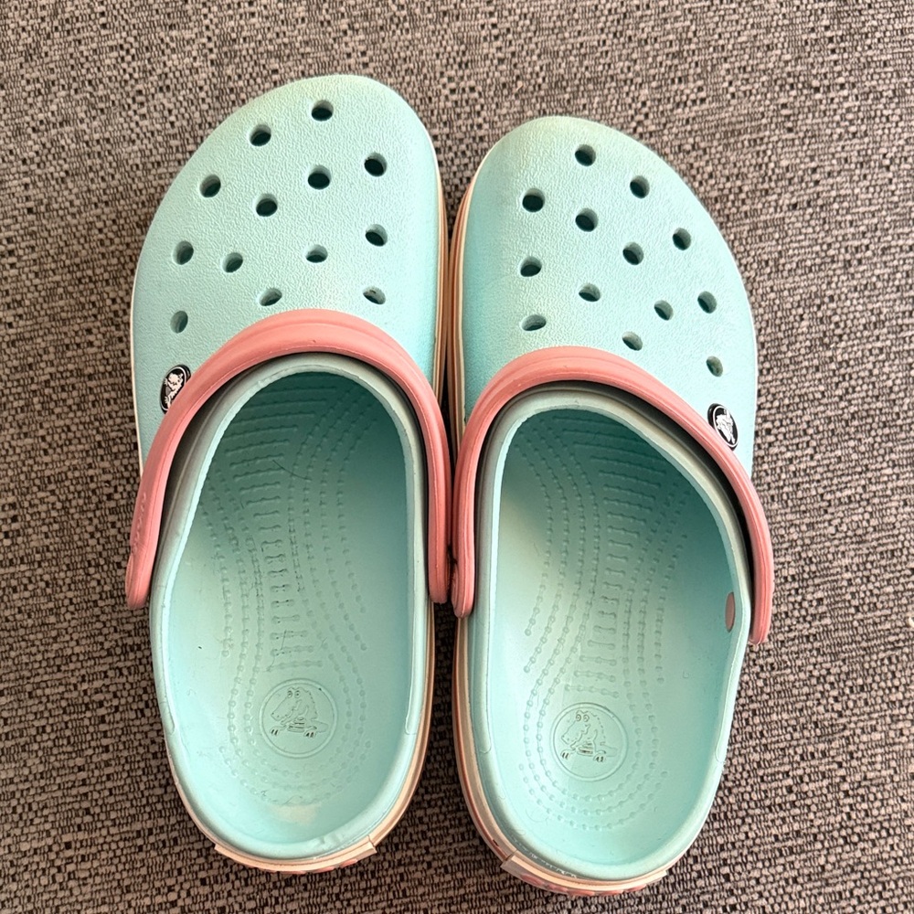 CROCS Aqua and Pink Women's Clogs